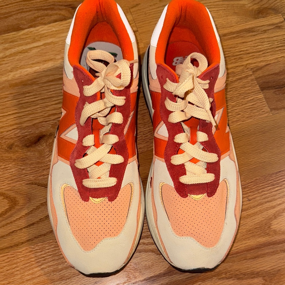 New Balance Orange and Cream Sneakers